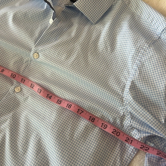 EUC like new WRK Blue and White Dress Shirt with Contrasting Collar and Cuffs - Picture 8 of 9